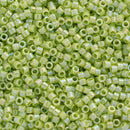 Miyuki Delica Beads Size 11/0 1.6mm, DB169 Opaque AB Chartreuse