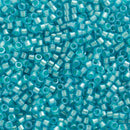 Miyuki Delica Beads Size 11/0 1.6mm, DB1708 Mint Pearl Lined Ocean Blue