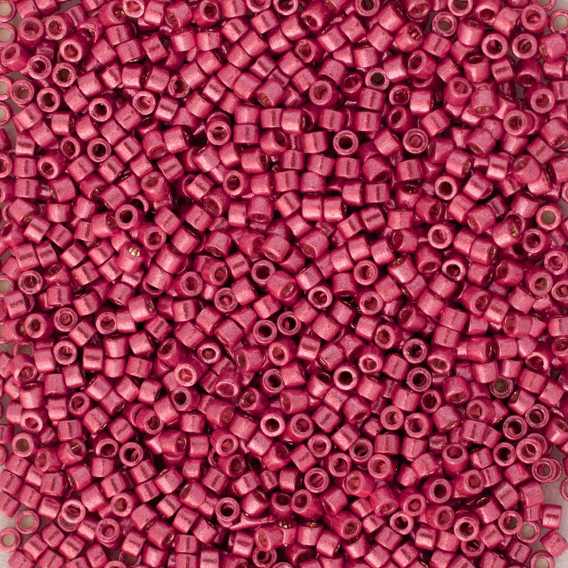 Miyuki Delica Beads Size 11/0 1.6mm, DB1841 Duracoat Galvanized Light Cranberry