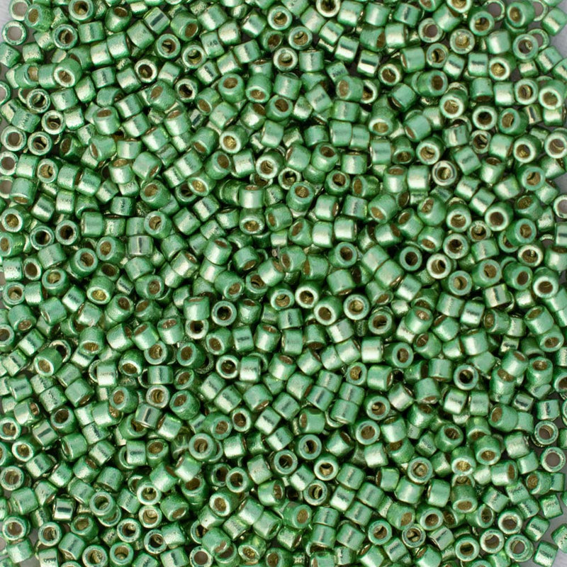 Miyuki Delica Beads Size 11/0 1.6mm, DB1844 Duracoat Galvanized Dark Mint Green