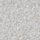 Miyuki Delica Beads Size 11/0 1.6mm, DB202 White Pearl AB