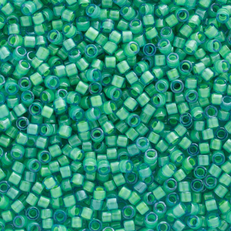 Miyuki Delica Beads Size 11/0 1.6mm, DB2053 Luminous Mermaid Green