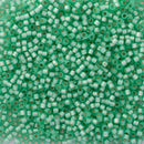 Miyuki Delica Beads Size 11/0 1.6mm, DB2188 Duracoat Semifrosted Silver Lined Spearmint