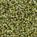 Miyuki Delica Beads Size 11/0 1.6mm, DB2265 Opaque Picasso Chartreuse