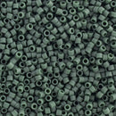 Miyuki Delica Beads Size 11/0 1.6mm, DB2291 Opaque Glazed Frosted Dark Green
