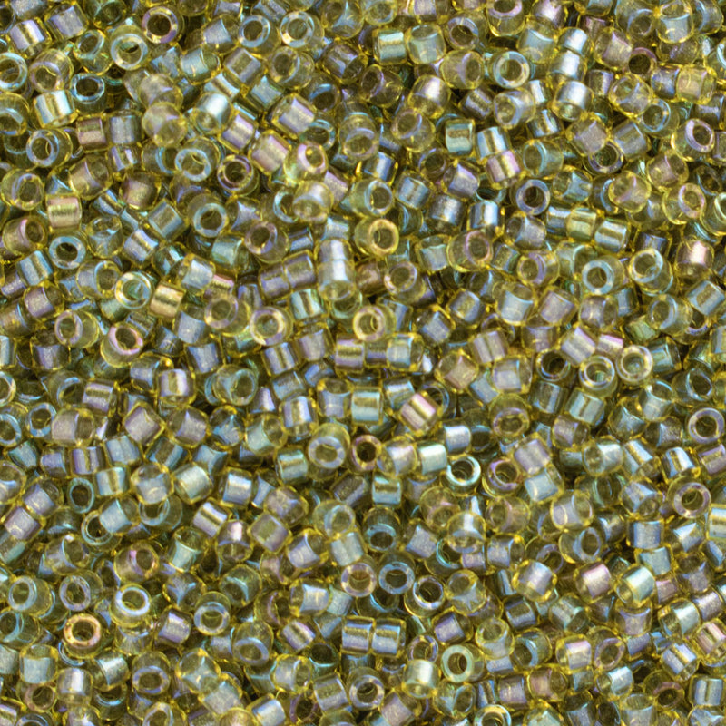 Miyuki Delica Beads Size 11/0 1.6mm, DB2377 Fancy Lined Olive