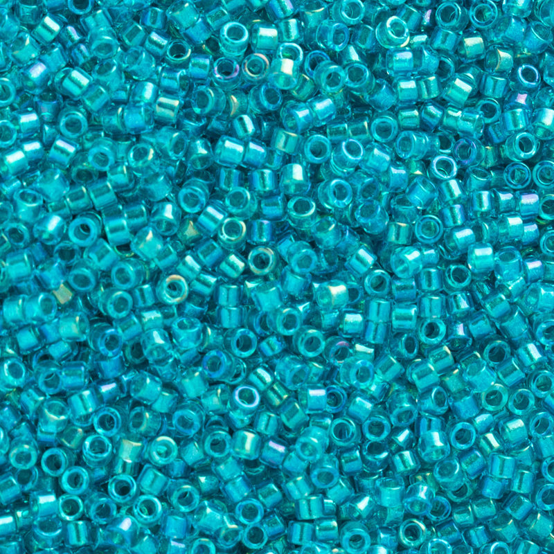 Miyuki Delica Beads Size 11/0 1.6mm, DB2380 Fancy Lined Teal Green