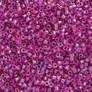 Miyuki Delica Beads Size 11/0 1.6mm, DB2389 Fancy Lined Magenta