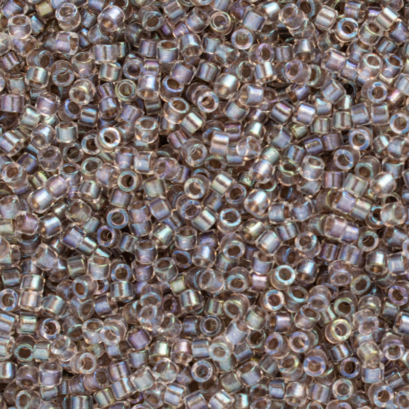 Miyuki Delica Beads Size 11/0 1.6mm, DB2395 Fancy Lined Rose Taupe