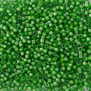 Miyuki Delica Beads Size 11/0 1.6mm, DB274 Color Lined Luster Pea Green