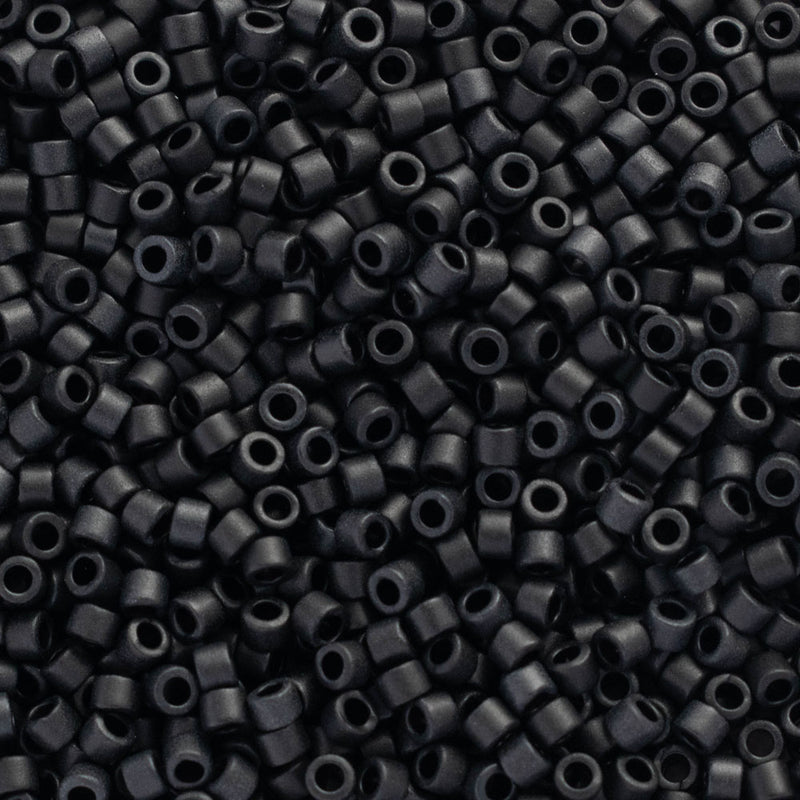 Miyuki Delica Beads Size 11/0 1.6mm, DB310 Matte Black