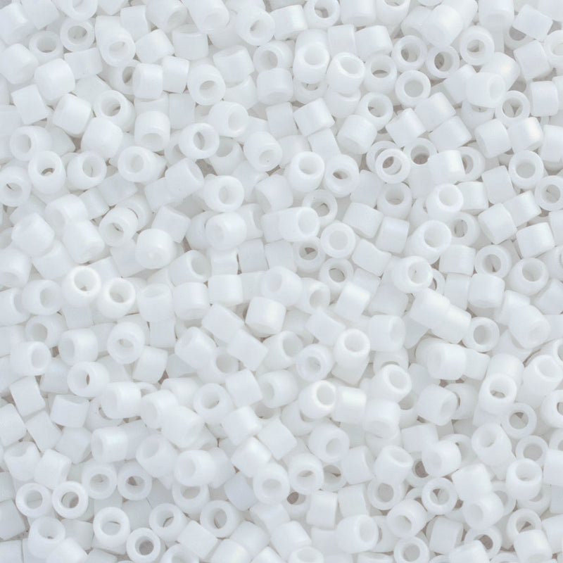 Miyuki Delica Beads Size 11/0 1.6mm, DB351 Matte White