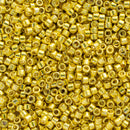 Miyuki Delica Beads Size 11/0 1.6mm, DB424 Galvanized Dark Yellow Dyed