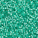 Miyuki Delica Beads Size 11/0 1.6mm, DB627 Dyed Silver Lined Mint Green Alabaster