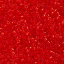 Miyuki Delica Beads Size 11/0 1.6mm, DB704 Transparent Red Orange