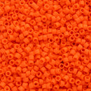 Miyuki Delica Beads Size 11/0 1.6mm, DB752 Matte Opaque Orange