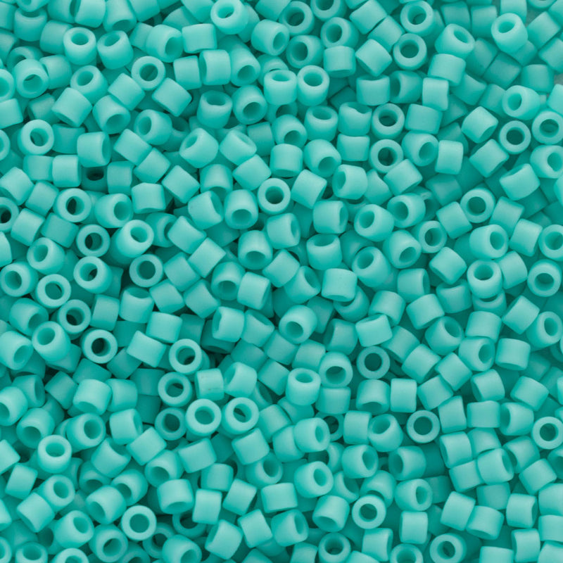 Miyuki Delica Beads Size 11/0 1.6mm, DB759 Matte Opaque Turquoise