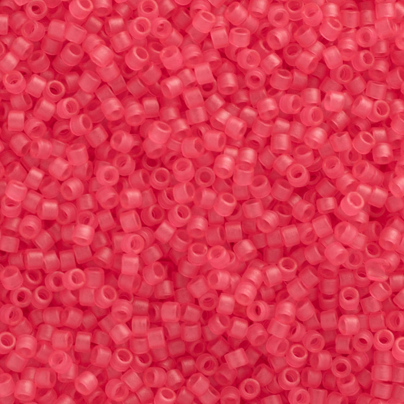 Miyuki Delica Beads Size 11/0 1.6mm, DB780 Dyed Matte Transparent Pink