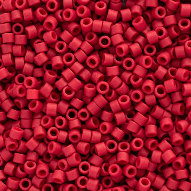 Miyuki Delica Beads Size 11/0 1.6mm, DB796 Dyed Matte Opaque Maroon