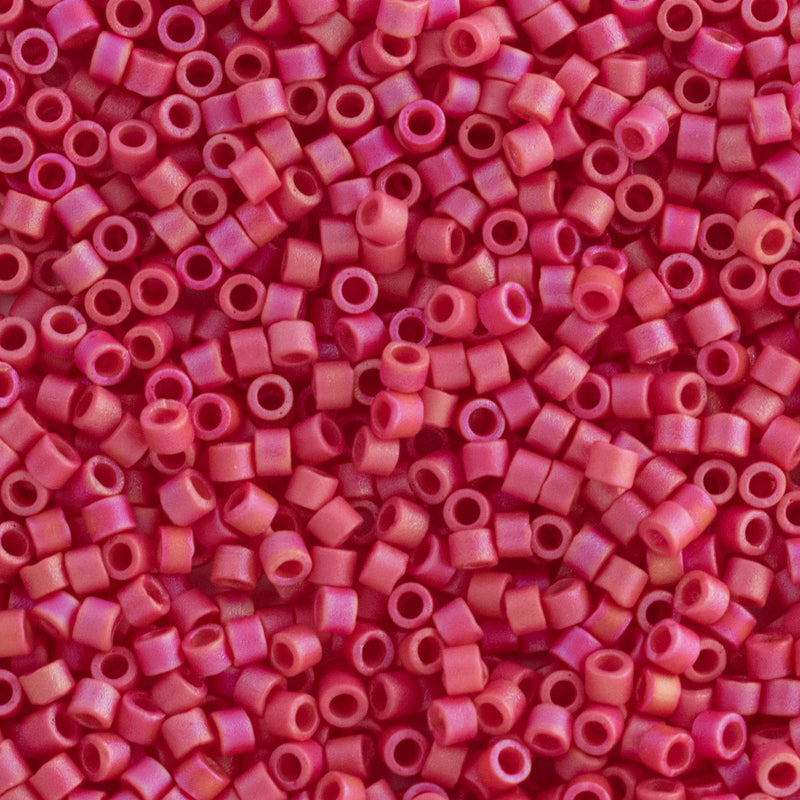 Miyuki Delica Beads Size 11/0 1.6mm, DB874 Opaque Matte Maroon AB