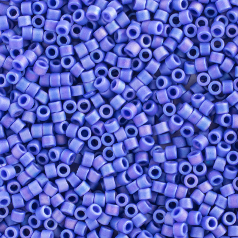 Miyuki Delica Beads Size 11/0 1.6mm, DB880 Opaque Matte Dark Blue AB