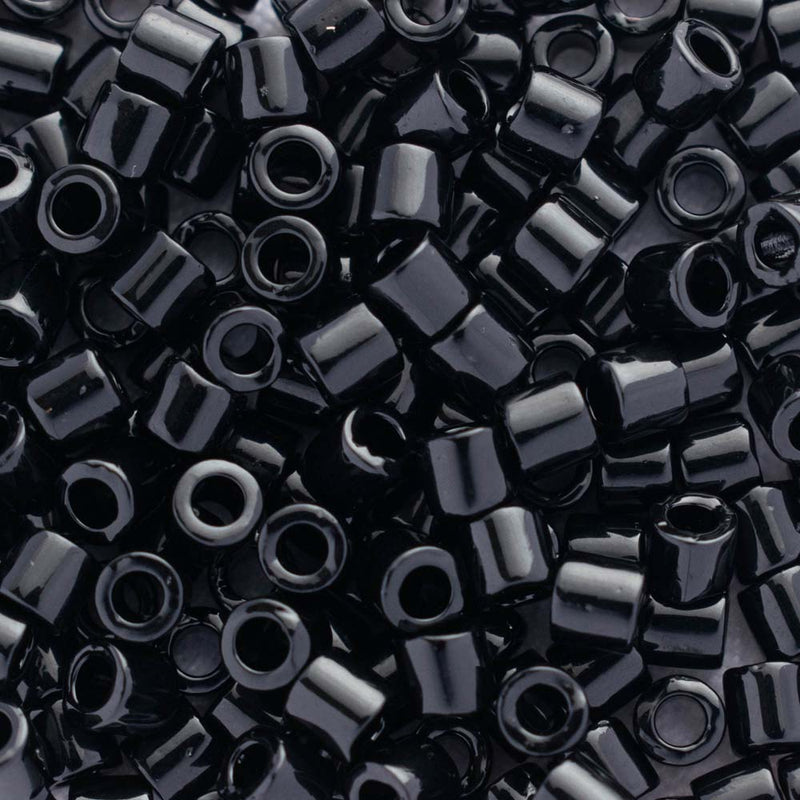 Miyuki Delica Beads Size 8/0 3mm, DBL010 Opaque Black