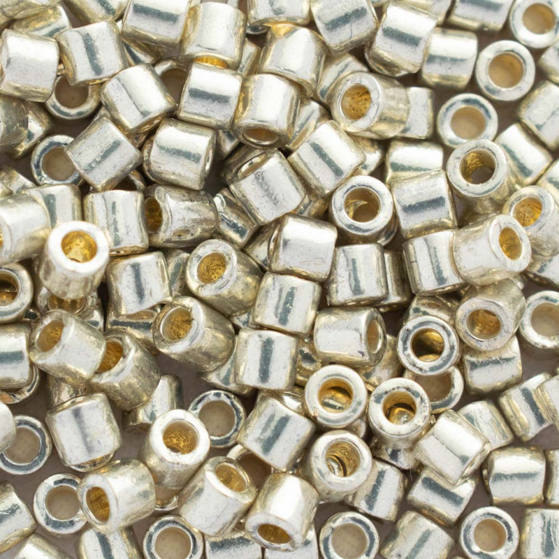 Miyuki Delica Beads Size 8/0 3mm, DBL1831 Duracoat Galvanized Silver