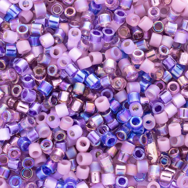 Miyuki Delica Beads Size 10/0 2.2mm, DBM-MIX01 Mix Lilacs