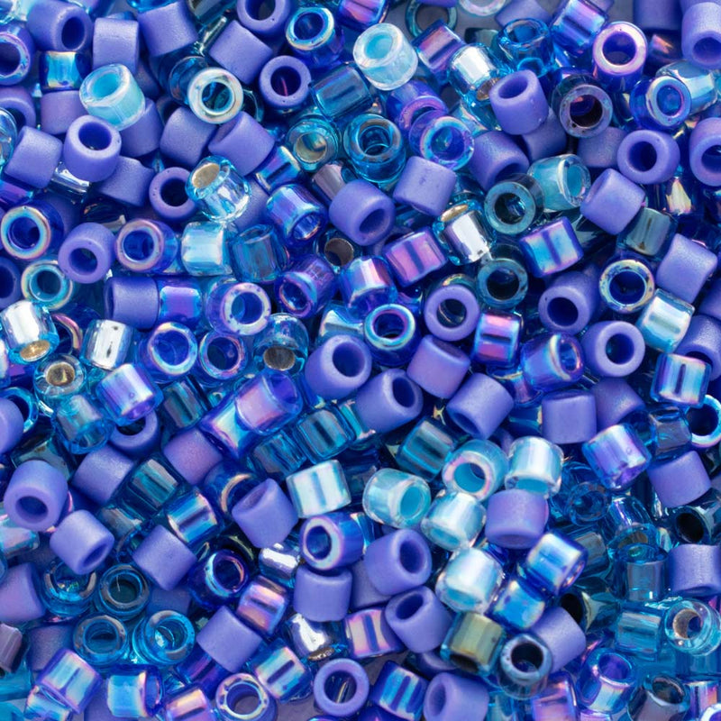 Miyuki Delica Beads Size 10/0 2.2mm, DBM-MIX02 Mix Blue Tones