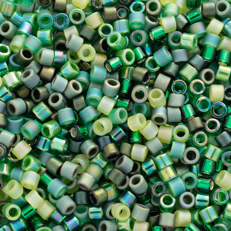 Miyuki Delica Beads Size 10/0 2.2mm, DBM-MIX03 Mix Ever Green