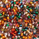 Miyuki Delica Beads Size 10/0 2.2mm, DBM-MIX38 Mix Silver Lined Rainbow