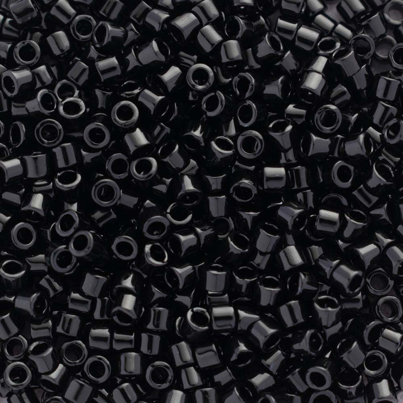 Miyuki Delica Beads Size 10/0 2.2mm, DBM010 Opaque Black