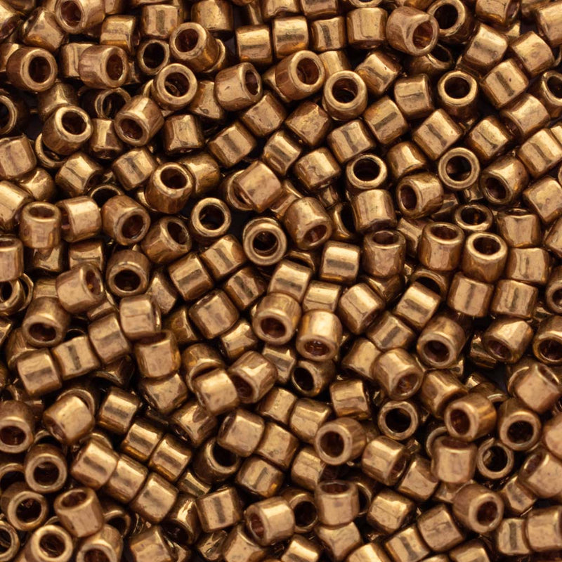 Miyuki Delica Beads Size 10/0 2.2mm, DBM022L Metallic light Bronze