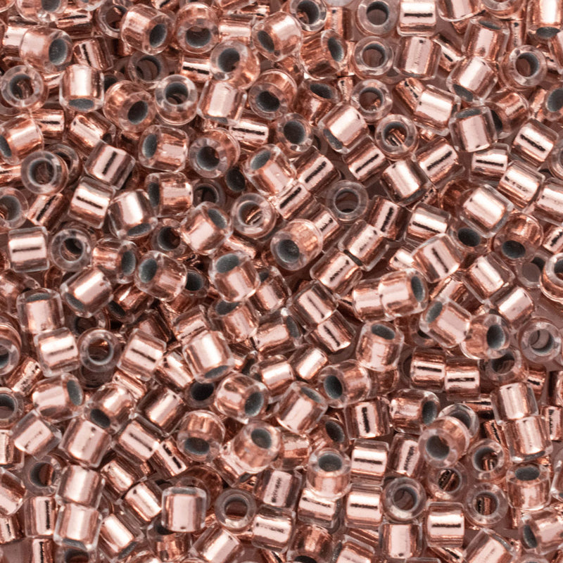 Miyuki Delica Beads Size 10/0 2.2mm, DBM037 Copper Lined Crystal