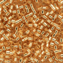 Miyuki Delica Beads Size 10/0 2.2mm, DBM042 Silver Lined Gold