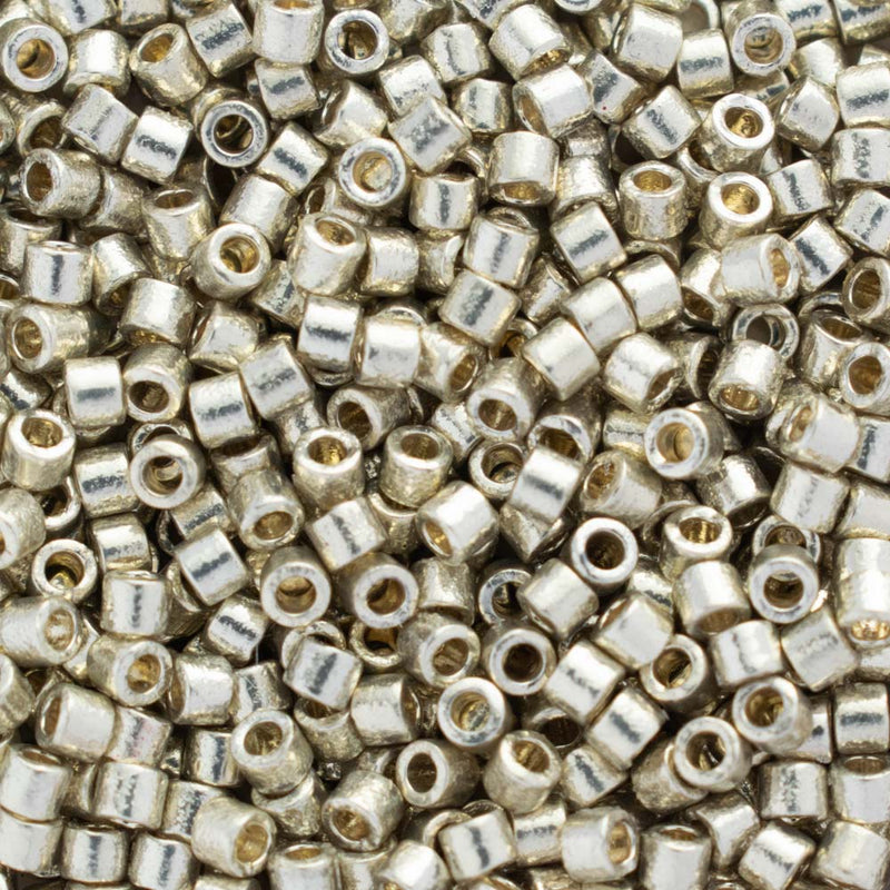 Miyuki Delica Beads Size 10/0 2.2mm, DBM1831 Duracoat Galvanized Silver