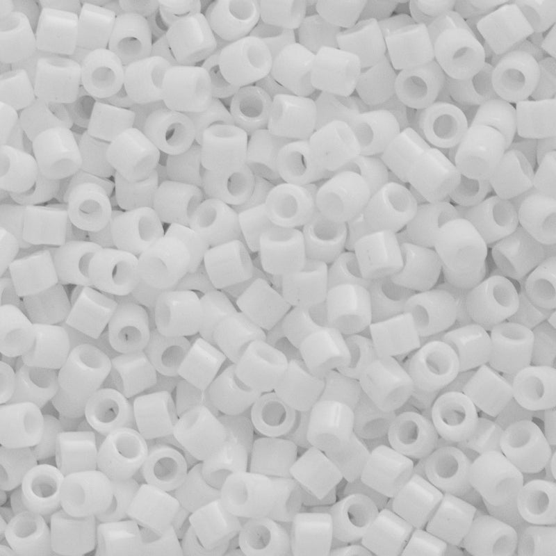 Miyuki Delica Beads Size 10/0 2.2mm, DBM200 Opaque Chalk White