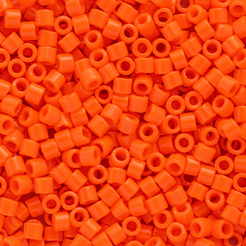 Miyuki Delica Beads Size 10/0 2.2mm, DBM722 Opaque Orange