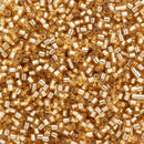 Miyuki Delica Beads Size 15/0 1.3mm, DBS042 Silver Lined Gold