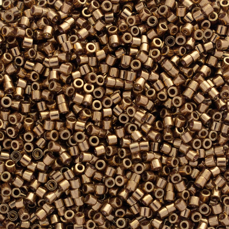 Miyuki Delica Beads Size 15/0 1.3mm, DBS022L Metallic Light Bronze