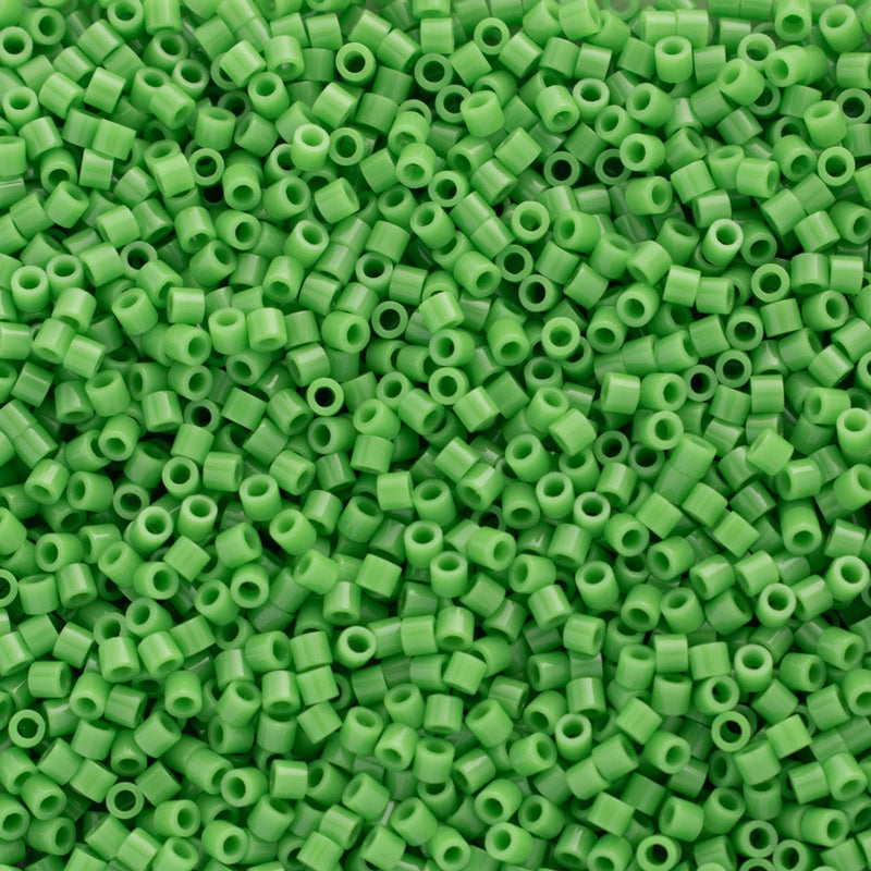 Miyuki Delica Beads Size 15/0 1.3mm, DBS724 Opaque Green