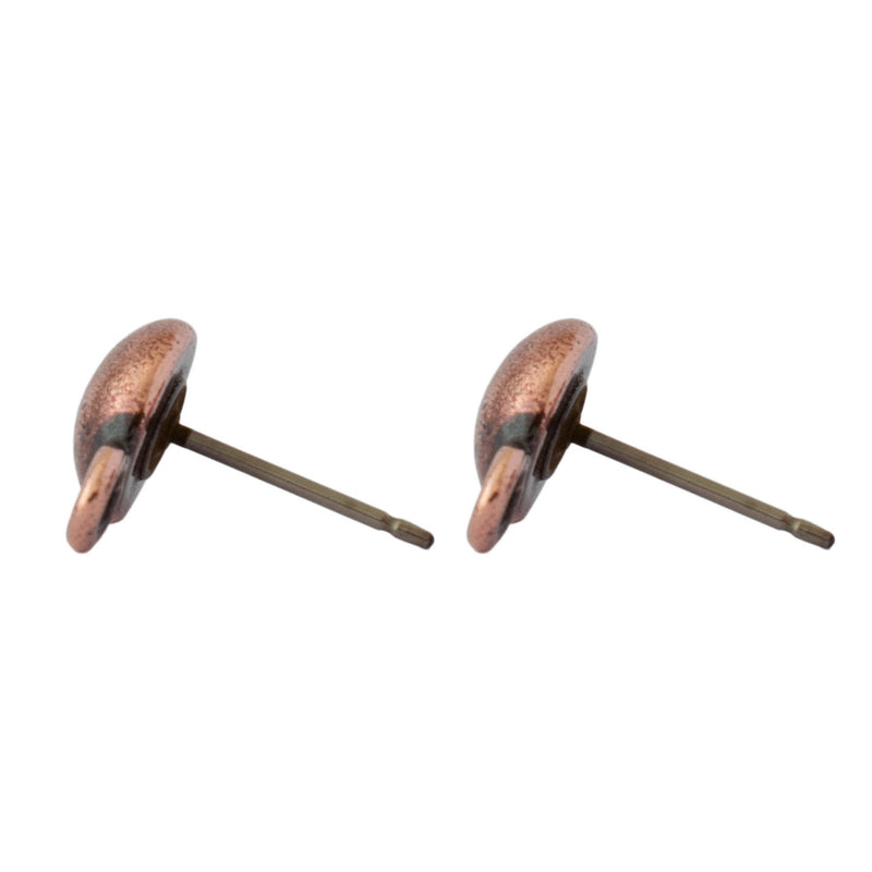 TierraCast, Ear Stud Post - Dome, Antiqued Copper Plate