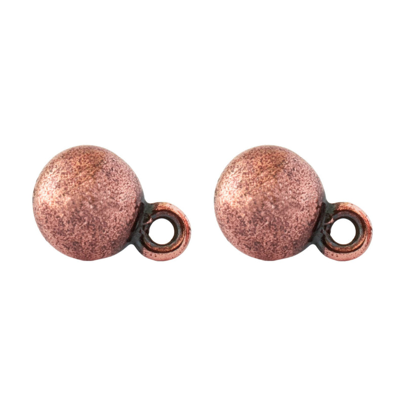 TierraCast, Ear Stud Post - Dome, Antiqued Copper Plate