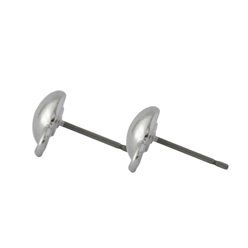 TierraCast, Ear Stud Post - Dome, Rhodium Plated