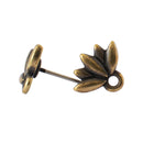 TierraCast, Ear Stud Post - Lotus, Oxidised Brass Plate
