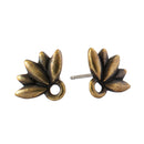 TierraCast, Ear Stud Post - Lotus, Oxidised Brass Plate