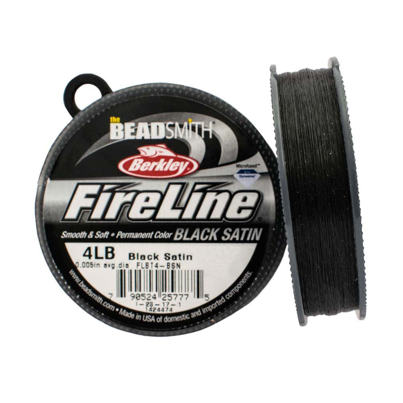 Fireline Microfused Braided Bead Thread, 4LB Test - 0.12mm Thickness, Black  Satin