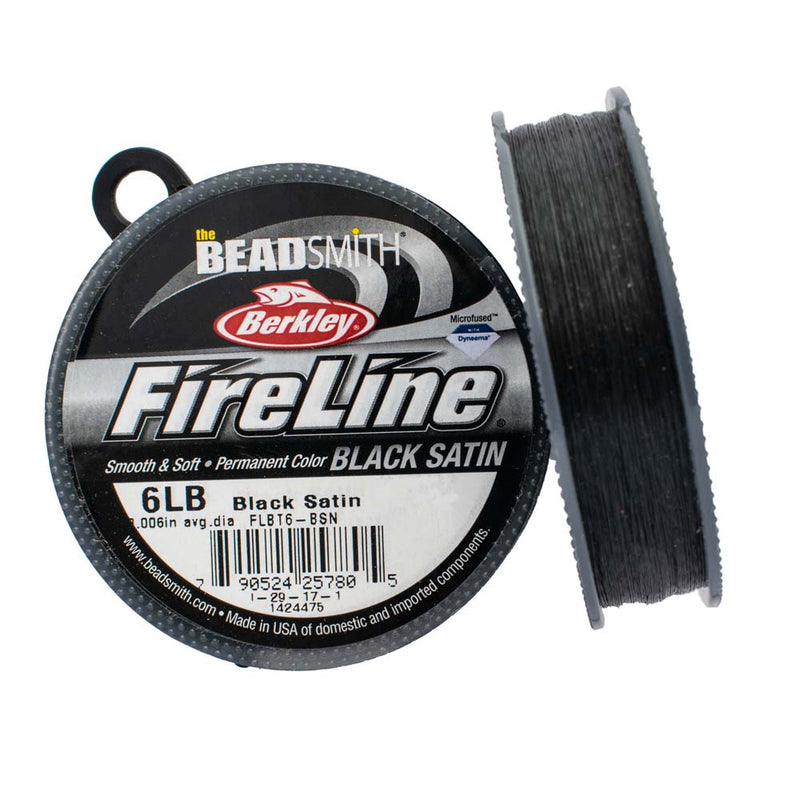 Fireline Microfused Braided Bead Thread, 6LB Test - 0.15mm Thickness, Black Satin