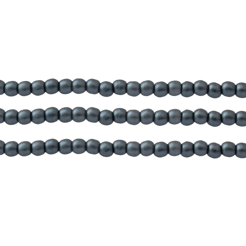 Starman, Czech Glass Pearls Round, Charcoal
