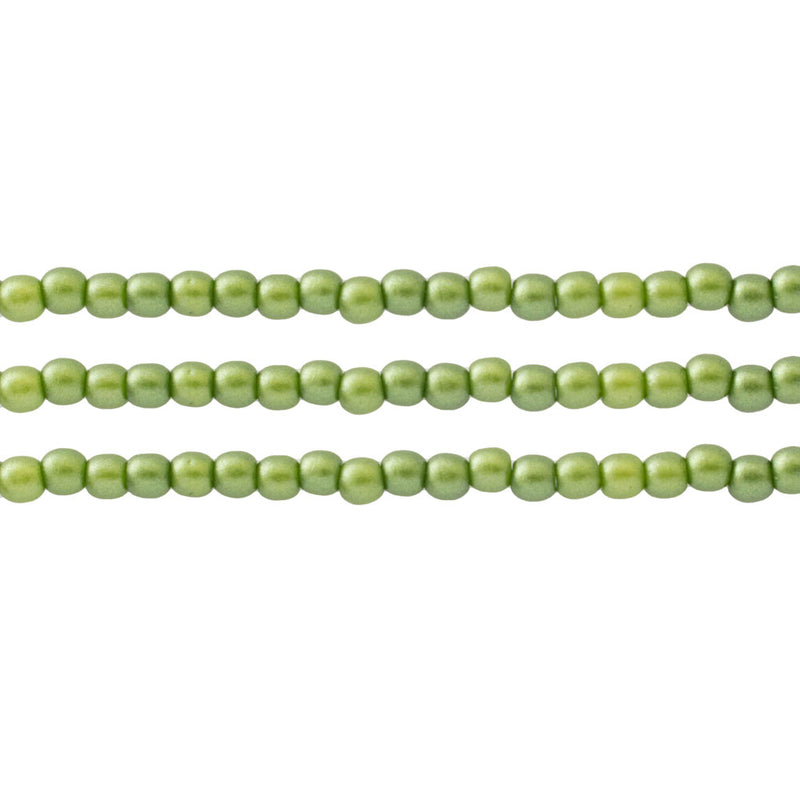 Starman, Czech Glass Pearls Round, Olive